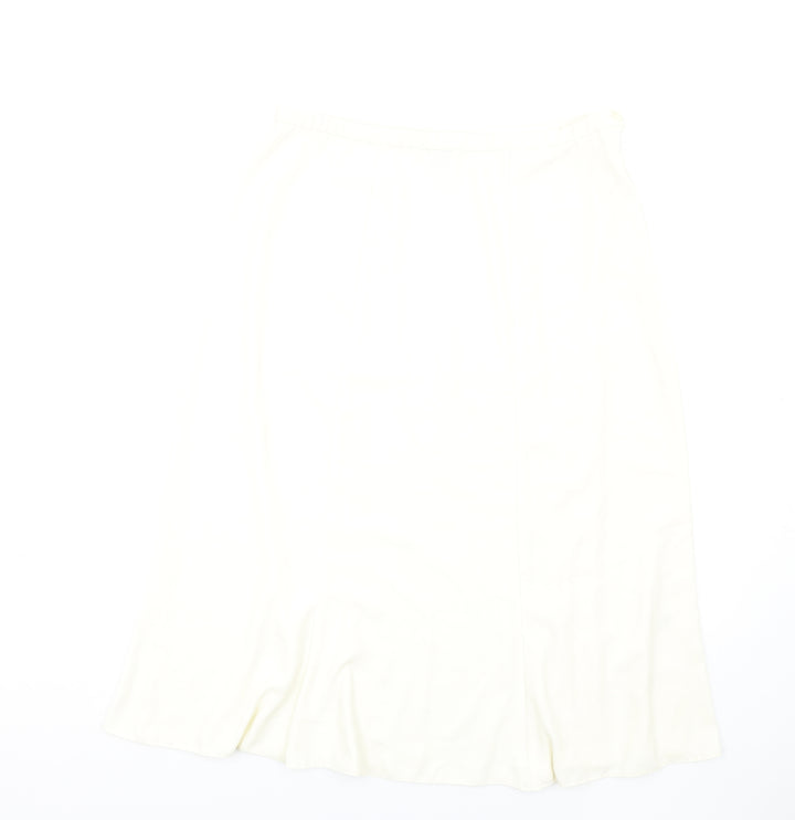 Travel Light Womens Ivory Polyester A-Line Skirt Size XL Zip