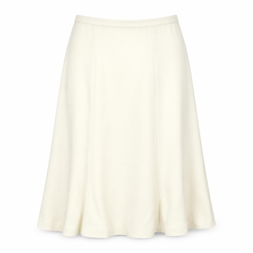 Front view of Travel Light women’s ivory polyester a-line skirt, size XL, zip