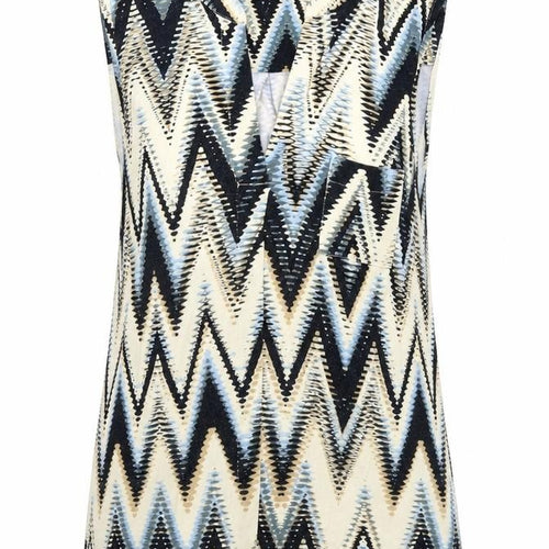 M&Co Womens Multicoloured Geometric Viscose Camisole Tank Size 10 V-Neck