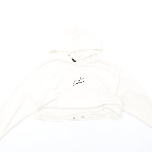 The Couture Club Womens Ivory Cotton Pullover Hoodie Size M Pullover