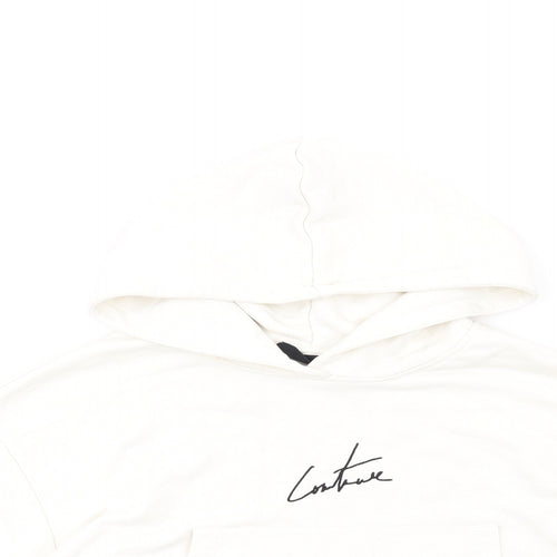 The Couture Club Womens Ivory Cotton Pullover Hoodie Size M Pullover