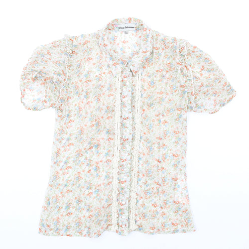 Urban Behavior Womens Multicoloured Floral Polyester Basic Button-Up Size 10 Collared