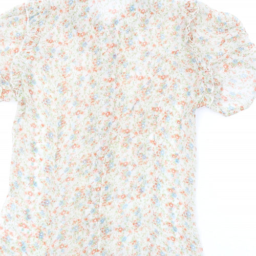 Urban Behavior Womens Multicoloured Floral Polyester Basic Button-Up Size 10 Collared