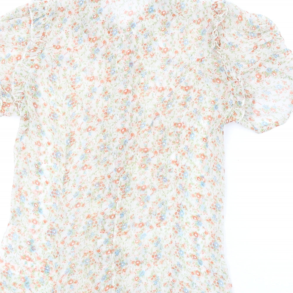 Urban Behavior Womens Multicoloured Floral Polyester Basic Button-Up Size 10 Collared