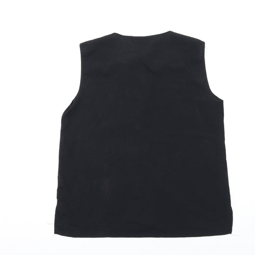 H&M Womens Black Polyester Basic Tank Size 14 V-Neck
