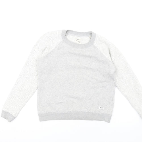 Jack Wills Womens Grey Cotton Pullover Sweatshirt Size 12 Pullover