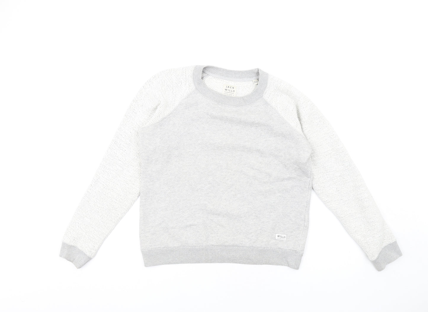 Jack Wills Womens Grey Cotton Pullover Sweatshirt Size 12 Pullover