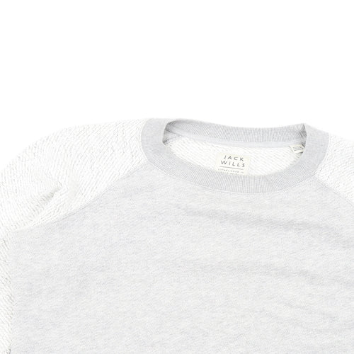 Jack Wills Womens Grey Cotton Pullover Sweatshirt Size 12 Pullover