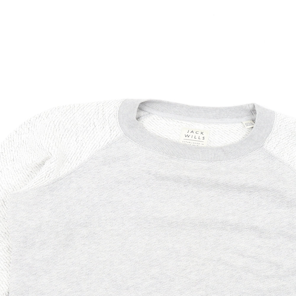 Jack Wills Womens Grey Cotton Pullover Sweatshirt Size 12 Pullover