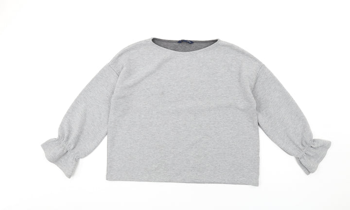 French Connection Womens Grey Polyester Pullover Sweatshirt Size S Pullover