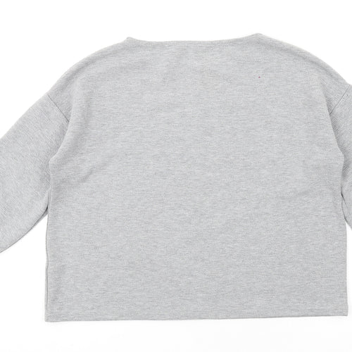 French Connection Womens Grey Polyester Pullover Sweatshirt Size S Pullover