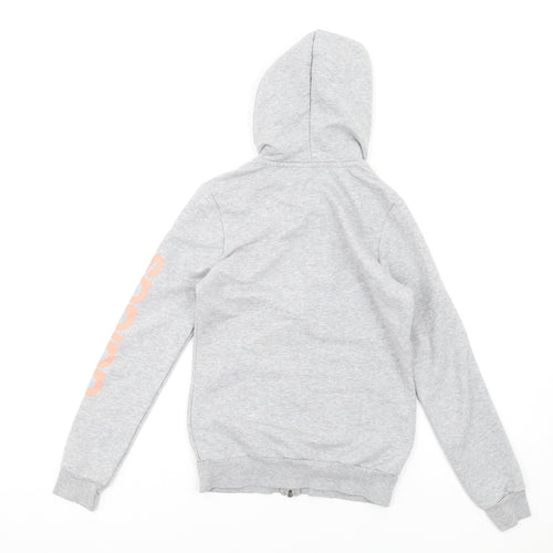 adidas Girls Grey Cotton Full Zip Hoodie Size 12-13 Years Zip