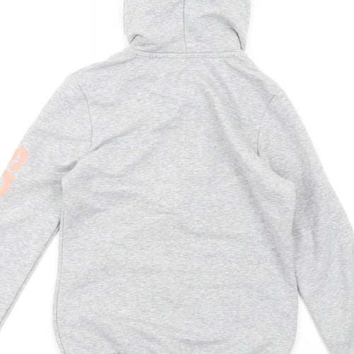 adidas Girls Grey Cotton Full Zip Hoodie Size 12-13 Years Zip