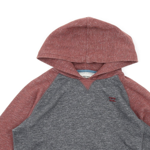 Billabong Boys Grey Cotton Pullover Hoodie Size 14 Years Pullover