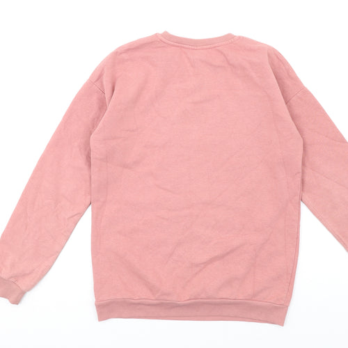 Disney Girls Pink Cotton Pullover Sweatshirt Size 13-14 Years Pullover - Mickey Mouse