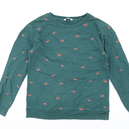 NEXT Womens Green Geometric Cotton Pullover Sweatshirt Size S Pullover