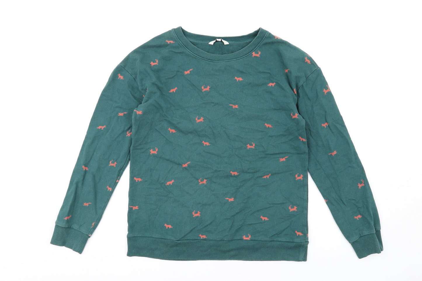 NEXT Womens Green Geometric Cotton Pullover Sweatshirt Size S Pullover