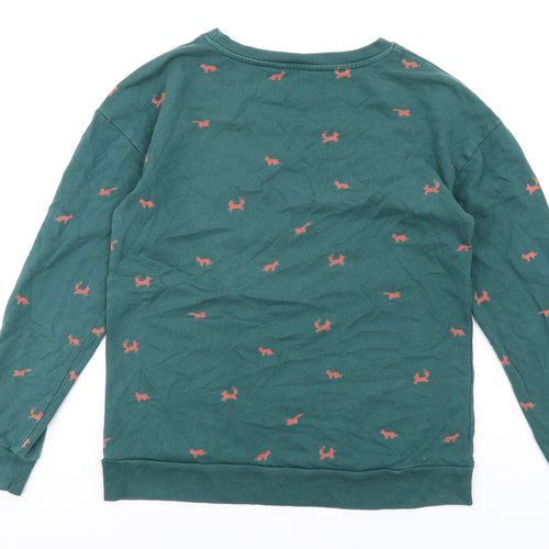 NEXT Womens Green Geometric Cotton Pullover Sweatshirt Size S Pullover