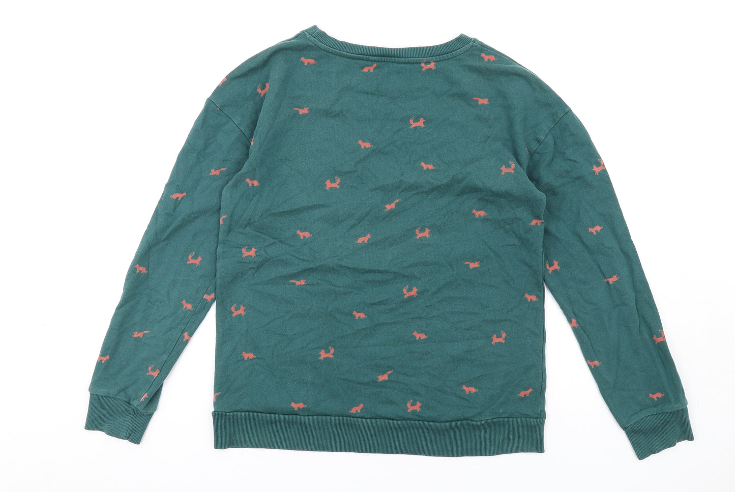 NEXT Womens Green Geometric Cotton Pullover Sweatshirt Size S Pullover