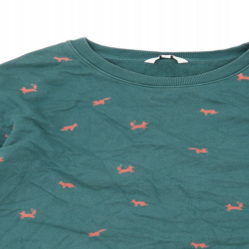NEXT Womens Green Geometric Cotton Pullover Sweatshirt Size S Pullover
