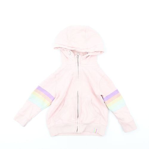 NEXT Girls Pink Cotton Full Zip Hoodie Size 3 Years Zip