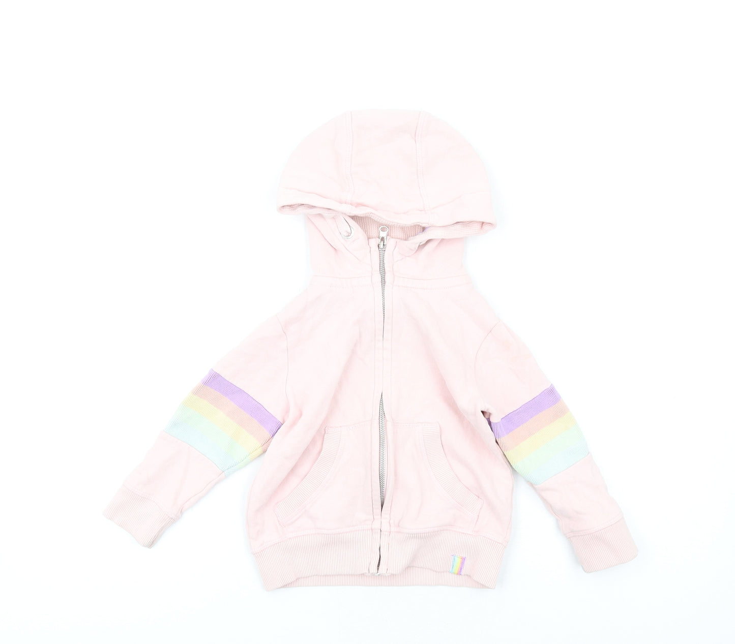 NEXT Girls Pink Cotton Full Zip Hoodie Size 3 Years Zip