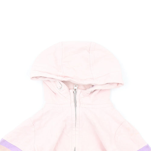 NEXT Girls Pink Cotton Full Zip Hoodie Size 3 Years Zip