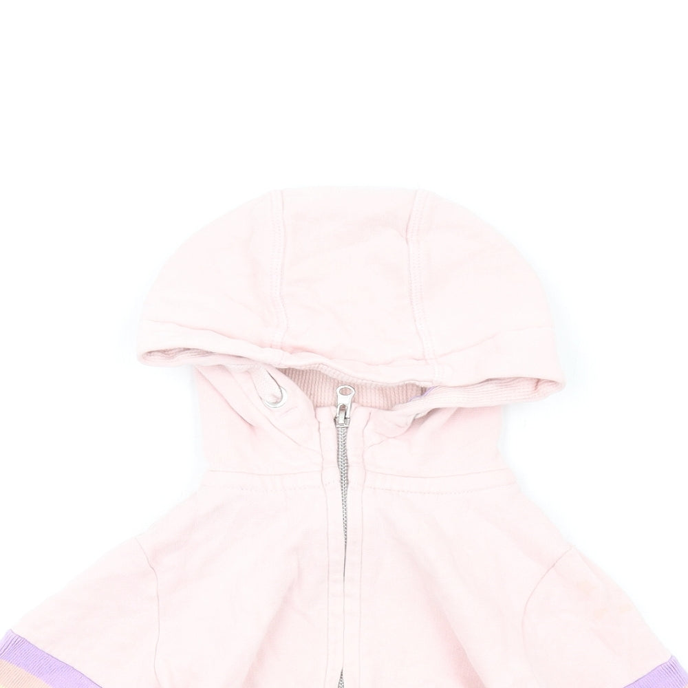 NEXT Girls Pink Cotton Full Zip Hoodie Size 3 Years Zip