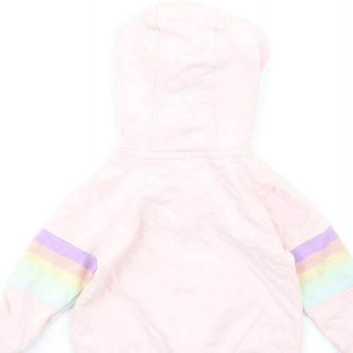 NEXT Girls Pink Cotton Full Zip Hoodie Size 3 Years Zip