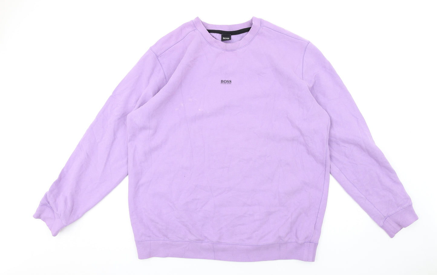 HUGO BOSS Mens Purple Cotton Pullover Sweatshirt Size 3XL