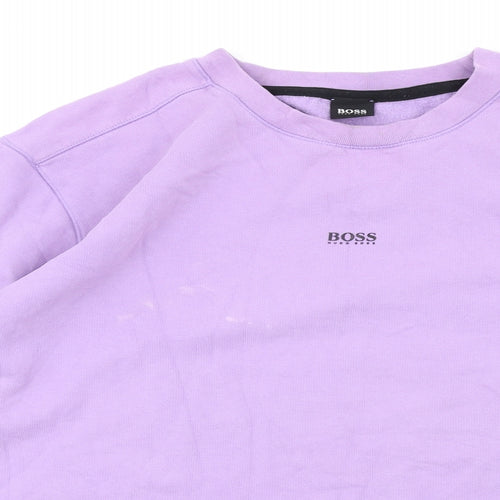 HUGO BOSS Mens Purple Cotton Pullover Sweatshirt Size 3XL