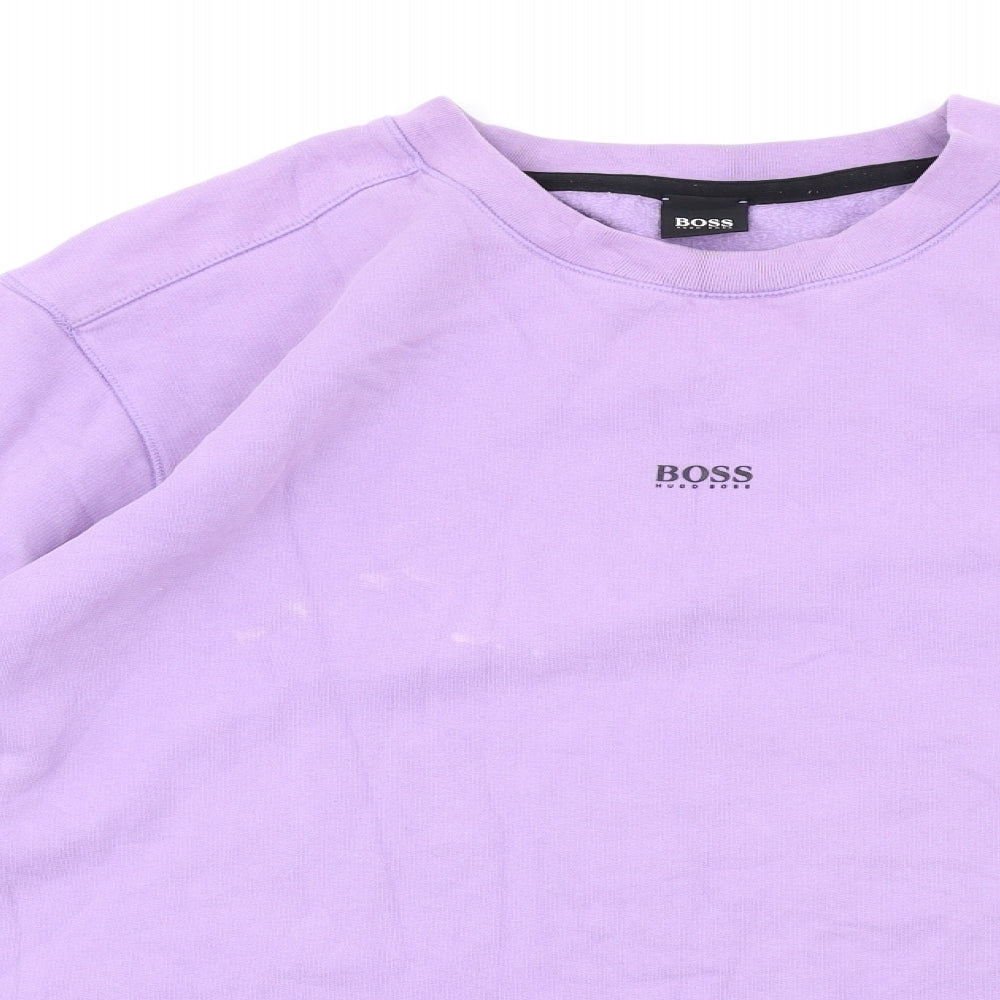 HUGO BOSS Mens Purple Cotton Pullover Sweatshirt Size 3XL