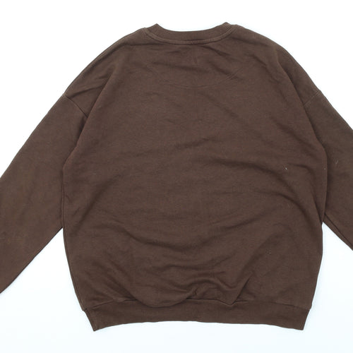 H&M Girls Brown Cotton Pullover Sweatshirt Size 10-11 Years Pullover