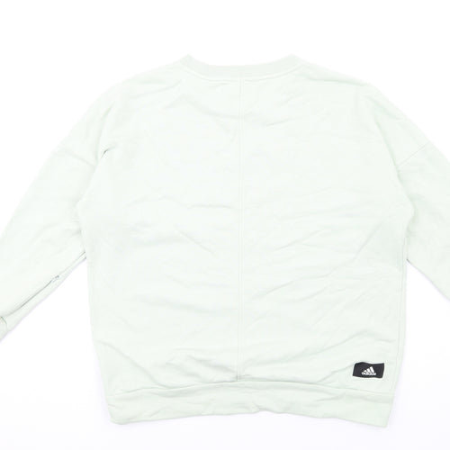 adidas Womens Green Cotton Pullover Sweatshirt Size 8 Pullover