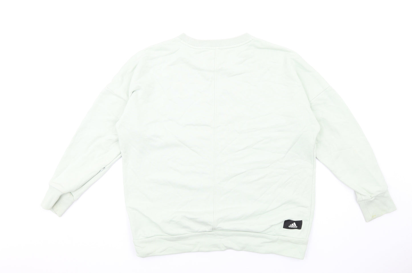 adidas Womens Green Cotton Pullover Sweatshirt Size 8 Pullover