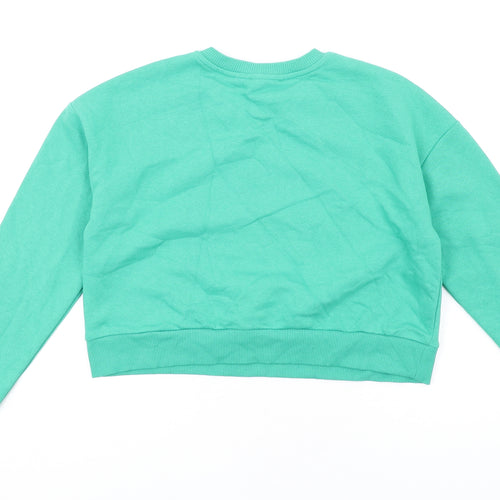 New Look Girls Green Cotton Pullover Sweatshirt Size 12-13 Years Pullover