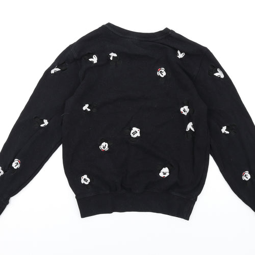 Disney Womens Black Cotton Pullover Sweatshirt Size S Pullover - Mickey Mouse