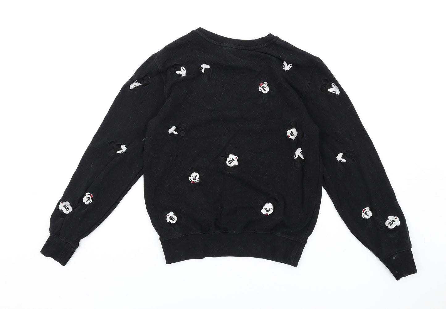 Disney Womens Black Cotton Pullover Sweatshirt Size S Pullover - Mickey Mouse