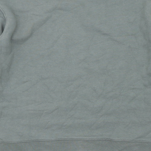 Zara Mens Green Cotton Pullover Sweatshirt Size S
