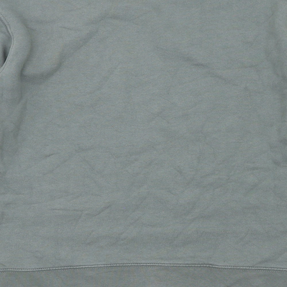 Zara Mens Green Cotton Pullover Sweatshirt Size S