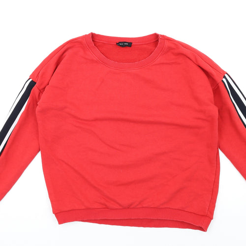 New Look Womens Red Cotton Pullover Sweatshirt Size 12 Pullover