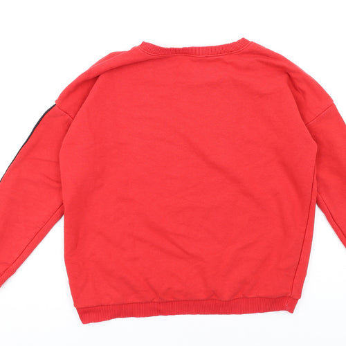 New Look Womens Red Cotton Pullover Sweatshirt Size 12 Pullover