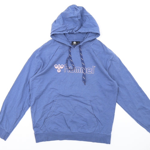 Hummel Womens Blue Cotton Pullover Hoodie Size XL Pullover