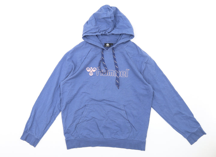 Hummel Womens Blue Cotton Pullover Hoodie Size XL Pullover