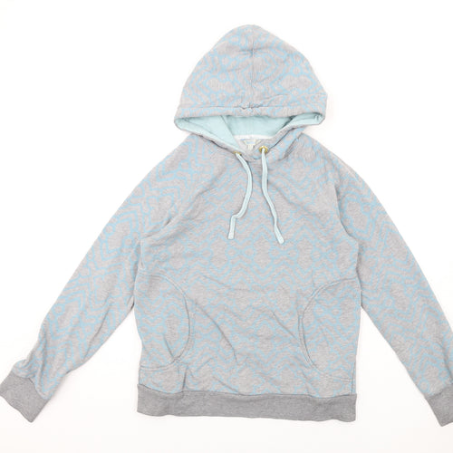 Fat Face Womens Grey Geometric Cotton Pullover Hoodie Size 14 Pullover