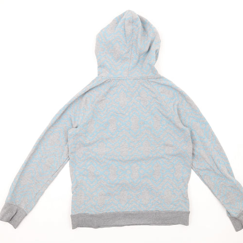 Fat Face Womens Grey Geometric Cotton Pullover Hoodie Size 14 Pullover