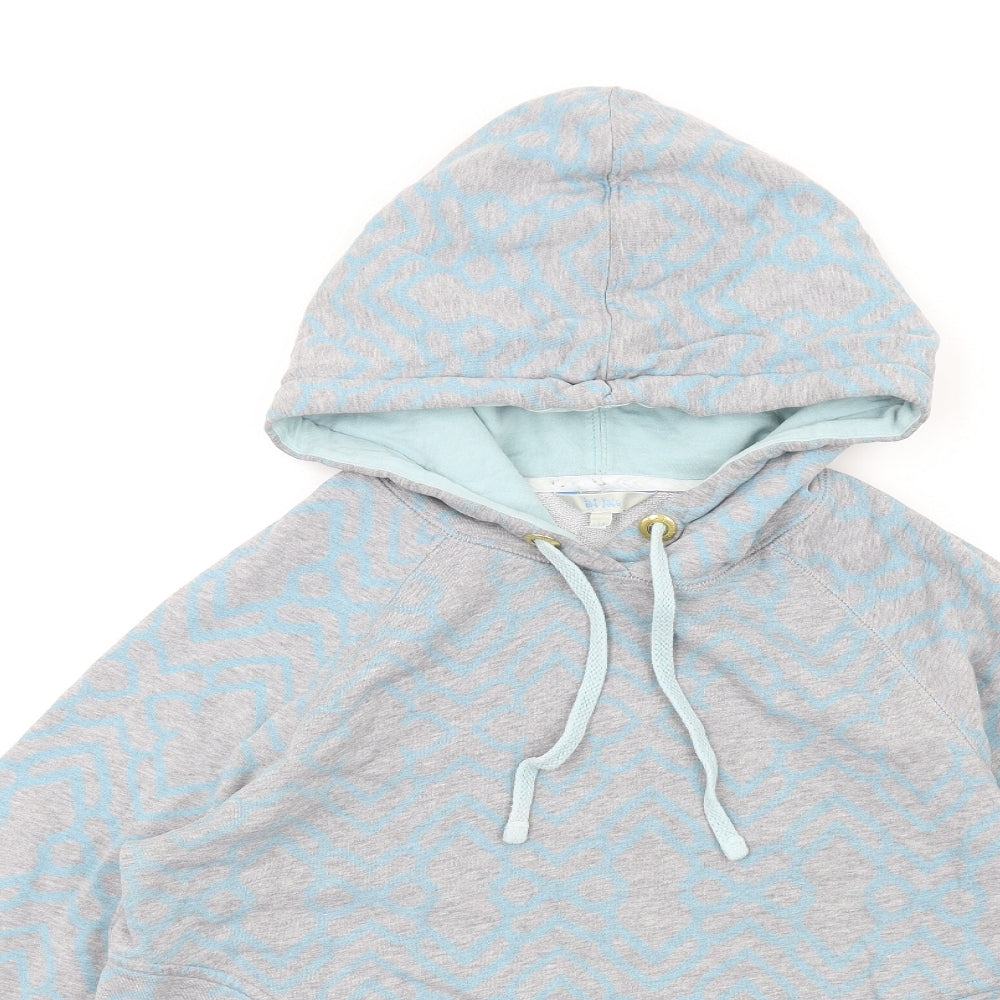 Fat Face Womens Grey Geometric Cotton Pullover Hoodie Size 14 Pullover