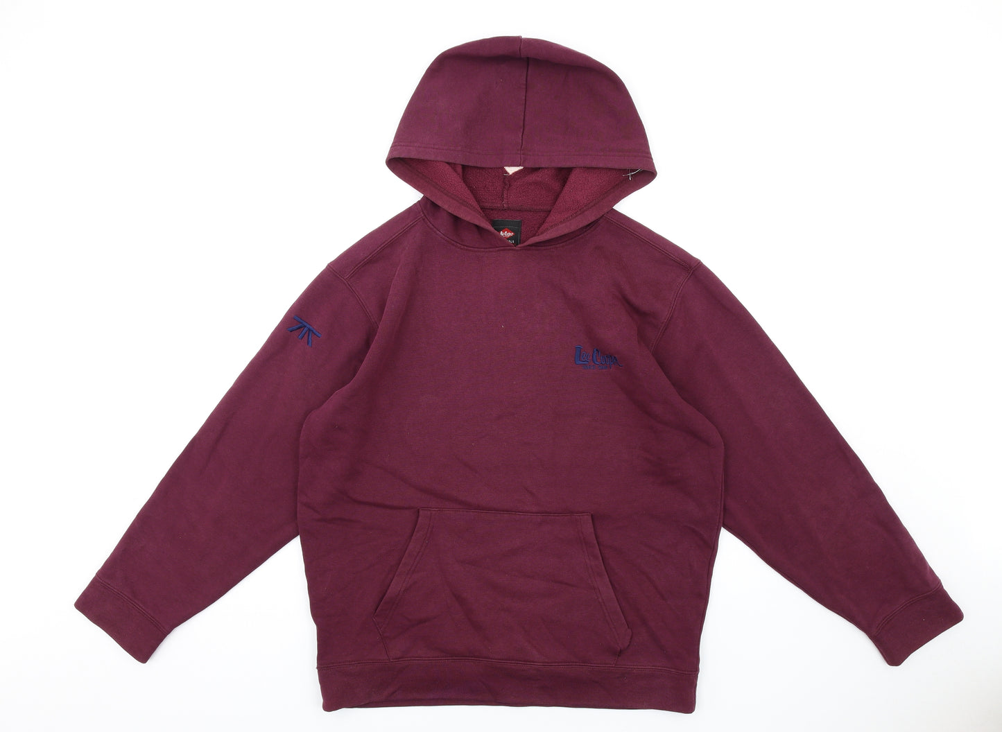 Lee Cooper Mens Purple Cotton Pullover Hoodie Size L