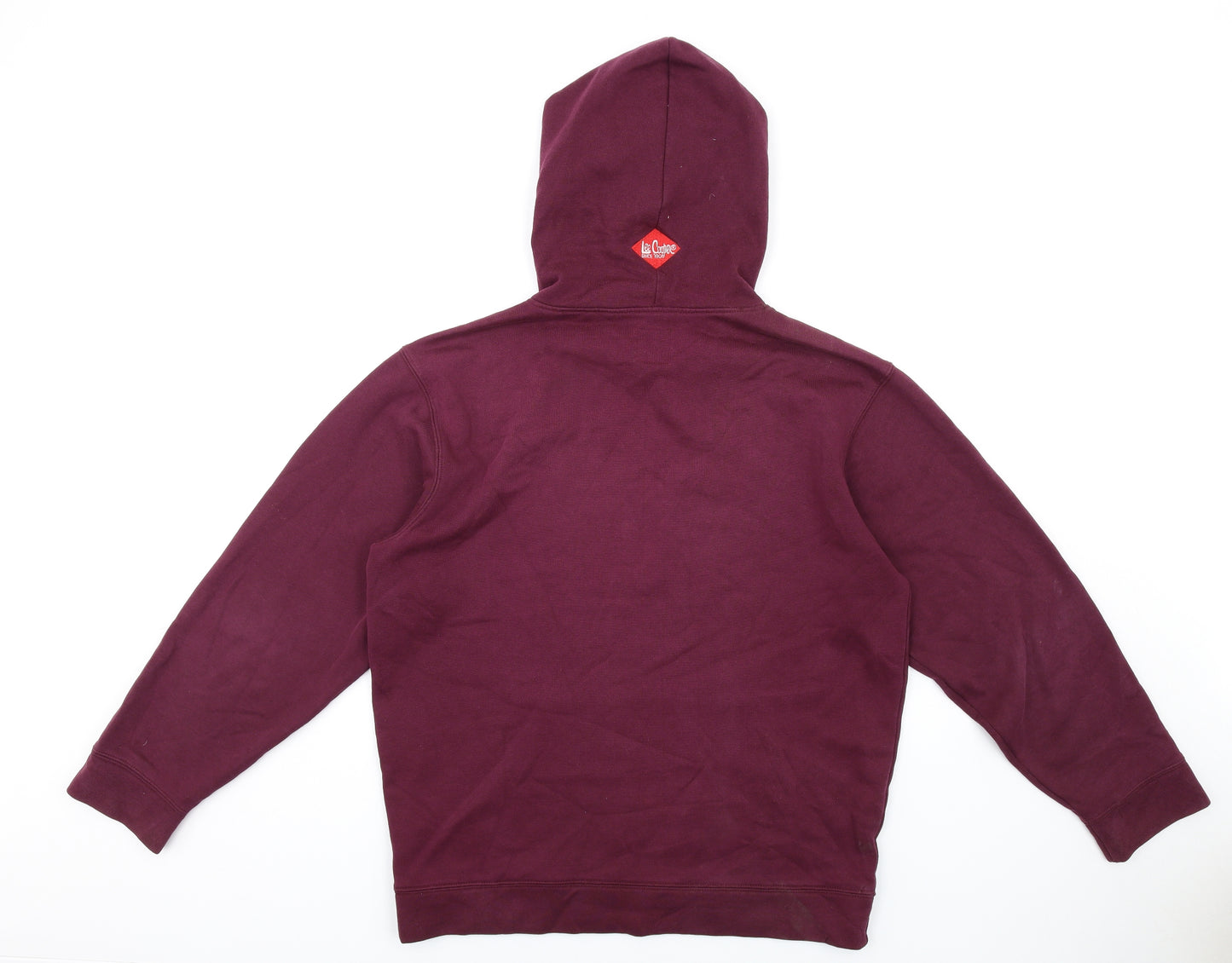Lee Cooper Mens Purple Cotton Pullover Hoodie Size L