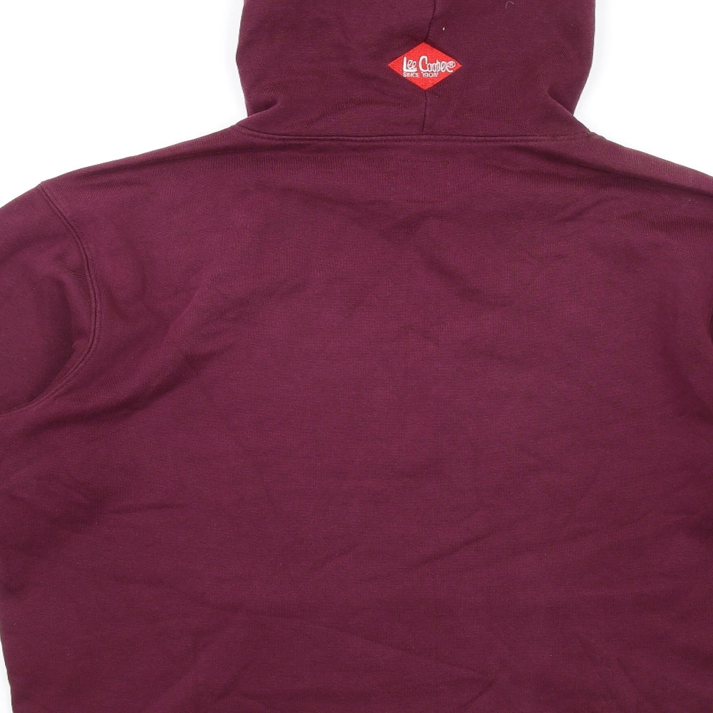 Lee Cooper Mens Purple Cotton Pullover Hoodie Size L